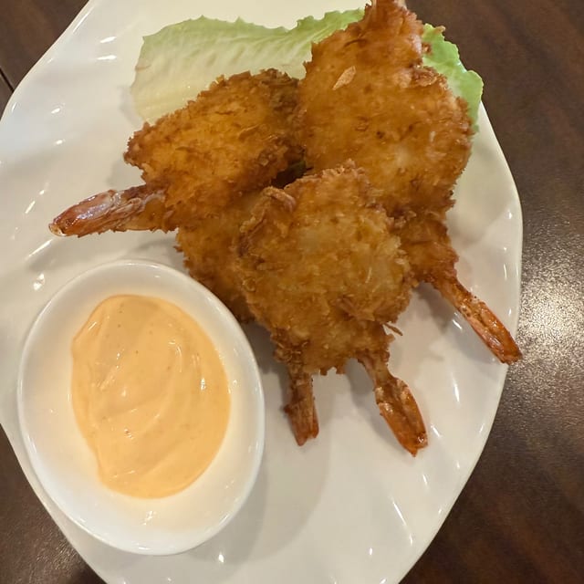 Butterfly coconut shrimp.